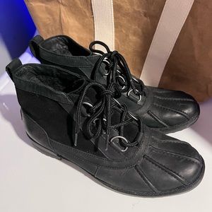 Ugg lace up black boots